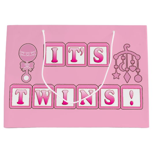 Nieuwe baby's: Het is Twins in Pink Groot Cadeauzakje (Voorkant)