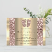 Nieuwe babyschoentjes Roos Glitter Boy Girly Kaart (Staand voorkant)