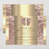 Nieuwe babyschoentjes Roos Glitter Boy Girly Kaart (Voorkant / Achterkant)