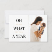 Nieuwe babyserie met kerstkaarten voor nieuwe baby bedankkaart (Voorkant)