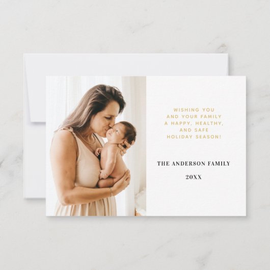 Nieuwe babyserie met kerstkaarten voor nieuwe baby bedankkaart (Achterkant)