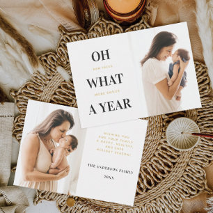 Nieuwe babyserie met kerstkaarten voor nieuwe baby bedankkaart