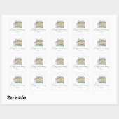 Nieuwe babyshower hoofdstuk - baby's eerste biblio vierkante sticker (Vel)