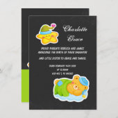 Nieuwe babyster en slapende Teddy Bear Aankondiging (Voorkant / Achterkant)