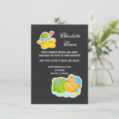 Nieuwe babyster en slapende Teddy Bear Aankondiging (Staand voorkant)