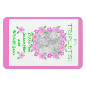 Nieuwe babytriplets Aankondiging Flexible Magnet Magneet (Horizontaal)