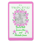 Nieuwe babytriplets Aankondiging Flexible Magnet Magneet (Verticaal)