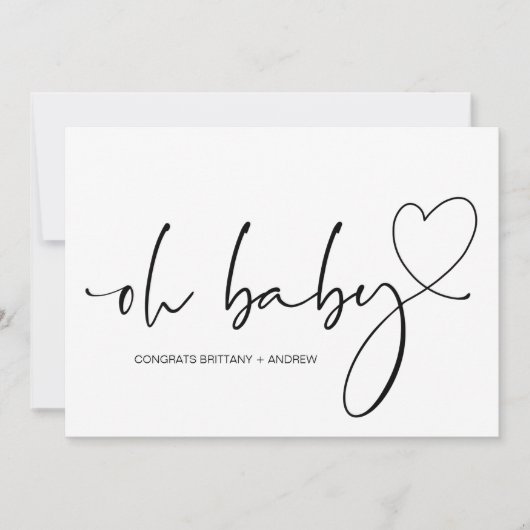 Nieuwe babyzwangerschapspreparaten Oh Baby shower Kaart (Voorkant)