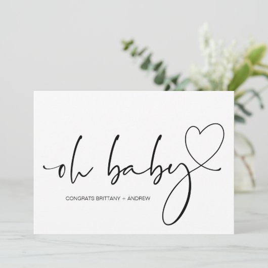 Nieuwe babyzwangerschapspreparaten Oh Baby shower Kaart (Staand voorkant)