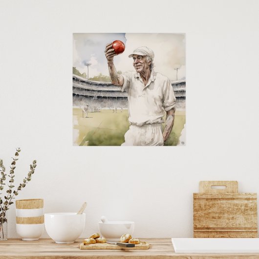 Nieuwe bal - Archival Cricket Print (Keuken)