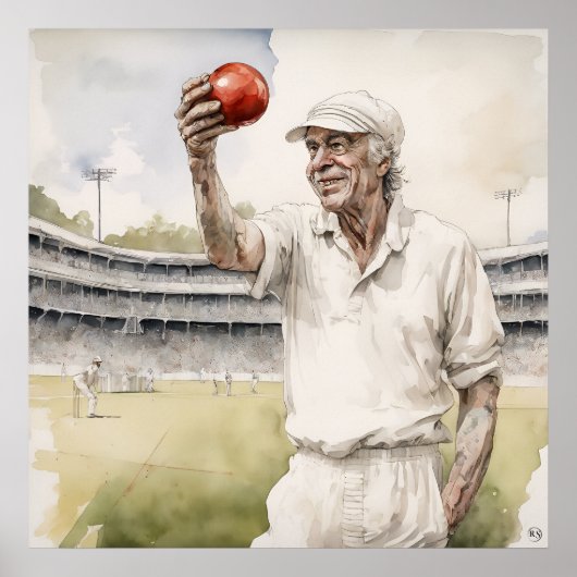 Nieuwe bal - Archival Cricket Print (Voorkant)
