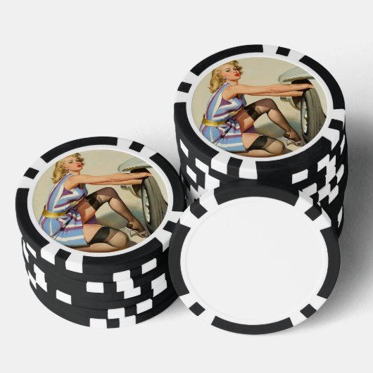 Nieuwe band Pin-up Meisje Poker Chips (Opstapeling)