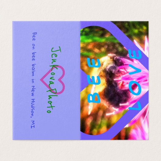 NIEUWE BEE LOVE MINI-KAARTEN 2x3.5 horizontaal Visitekaartje (Buitenkant ongevouwen)