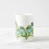 NIEUWE BEENE CHINA VERLIEZEN VOGELS MOK (Voorkant)