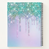 Nieuwe begin Aqua blauwe Drips-monogram groot Notitieboek (Achterkant)