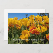 Nieuwe Beginnen Lente Gele Tulp Bloemen Briefkaart (Voorkant / Achterkant)