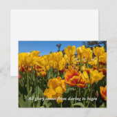 Nieuwe Beginnen Lentegele Tulp Bloemen Briefkaart (Voorkant / Achterkant)
