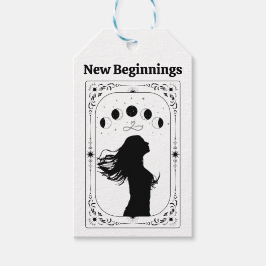 Nieuwe Beginnen Tarot Hemelse Maan Scheidingsfeest Cadeaulabel (Voorkant)