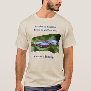 Nieuwe Beginnen Vlinder Inspirerende Quote T-shirt