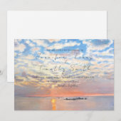 Nieuwe beginnende zonsopgang van zee bruiloft uitn kaart (Voorkant / Achterkant)
