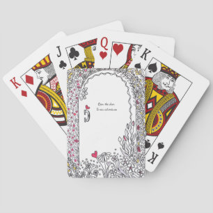 Nieuwe Beginningen: Fantasievolle Bloementuin Deur Pokerkaarten
