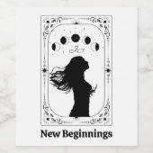 Nieuwe Beginningen Tarot Echtscheidingsfeest Voork Wijn Etiket (Enkel label)
