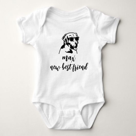 Nieuwe beste vriend Specialized Dog Name Baby Gift Romper (Voorkant)