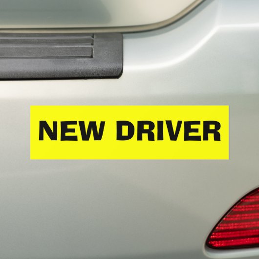 NIEUWE BESTUURDER BUMPERSTICKER (Op auto)