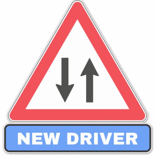 Nieuwe bestuurder op de weg (auto Alert) Sticker (Voorkant)