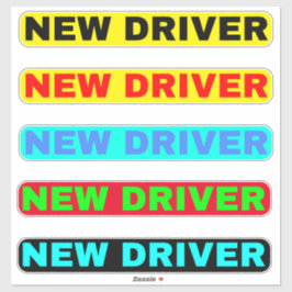 Nieuwe bestuurder tekst - Eenvoudige bestuurder Ni Sticker