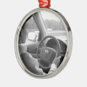 Nieuwe bestuurder (tiener) metalen ornament (Links)