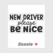 Nieuwe bestuurder, wees alsjeblieft aardig sticker (Vel)