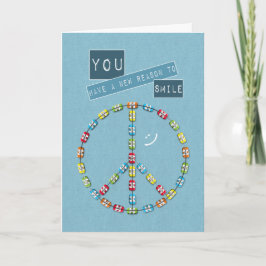 Nieuwe beugels Gefeliciteerd Vredesteken op Denim Kaart