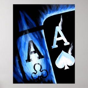 NIEUWE BIGGGER BLAUWE POCKET TOEGANG TOT POKER ART POSTER