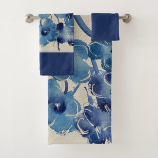 Nieuwe blauwe doekset bad handdoek