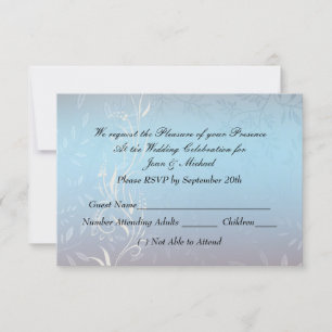 Nieuwe Blauwe Huwelijks RSVP Kaartje