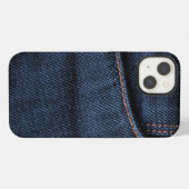 Nieuwe blauwe jeanszak iPhone hoesje (Achterkant horizontaal)