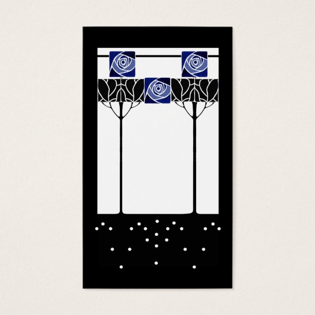 Nieuwe blauwe rozen visitekaartjes (Voorkant)