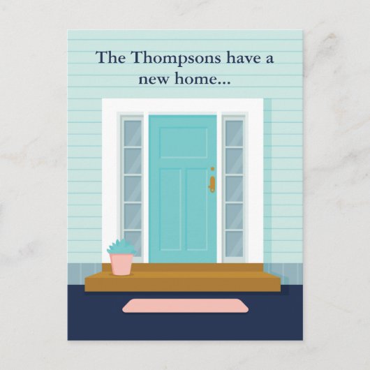 Nieuwe Blauwgroen deur voor thuisgebruik, we hebbe Briefkaart (Voorkant)