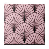 Nieuwe Bleke roze en zwarte keramiek Tegeltje (Voorkant)