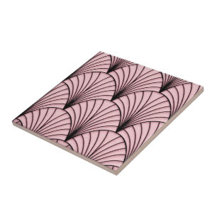 Nieuwe Bleke roze en zwarte keramiek Tegeltje