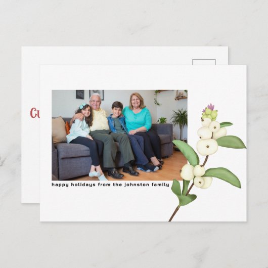 Nieuwe bloeiende bloemen Kerstkaart - Aangepaste f Feestdagenkaart (Voorkant / Achterkant)