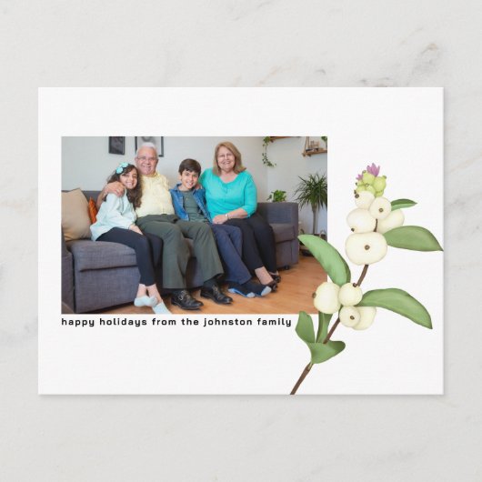 Nieuwe bloeiende bloemen Kerstkaart - Aangepaste f Feestdagenkaart (Voorkant)