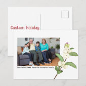 Nieuwe bloeiende bloemen Kerstkaart - Eigen foto Feestdagenkaart (Voorkant / Achterkant)