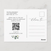 Nieuwe Bloemen Huwelijk Bewaar de Datum QR Code Briefkaart (Achterkant)