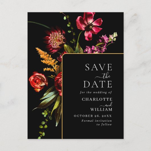 Nieuwe Bloemen Huwelijk Bewaar de Datum QR Code Briefkaart (Voorkant)