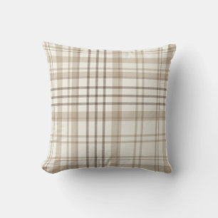 Nieuwe boerderij beige en taupe ruit kussen