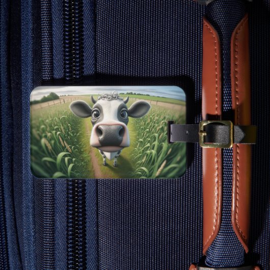 Nieuwe boerderij koe aangepaste bagagelabel (Voorkant Insitu 4)