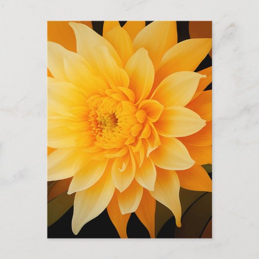 Nieuwe BOHO Gele Dahlia Briefkaart (Voorkant)