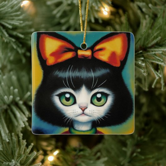 Nieuwe boog van kat keramisch ornament (Boom)